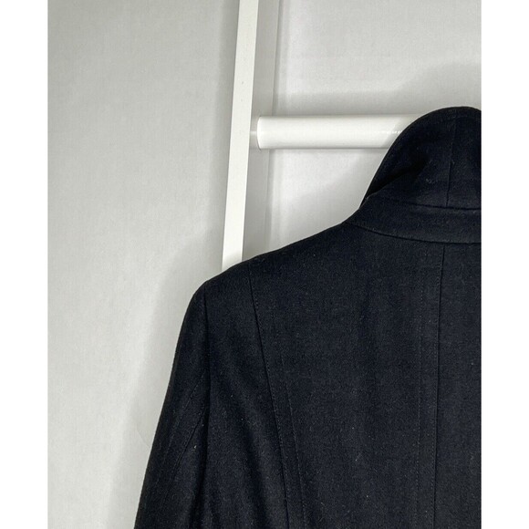 Calvin Klein Peacoat Womens 10 Black Jacket Wool Double Breasted Pocket Neck - Picture 14 of 16